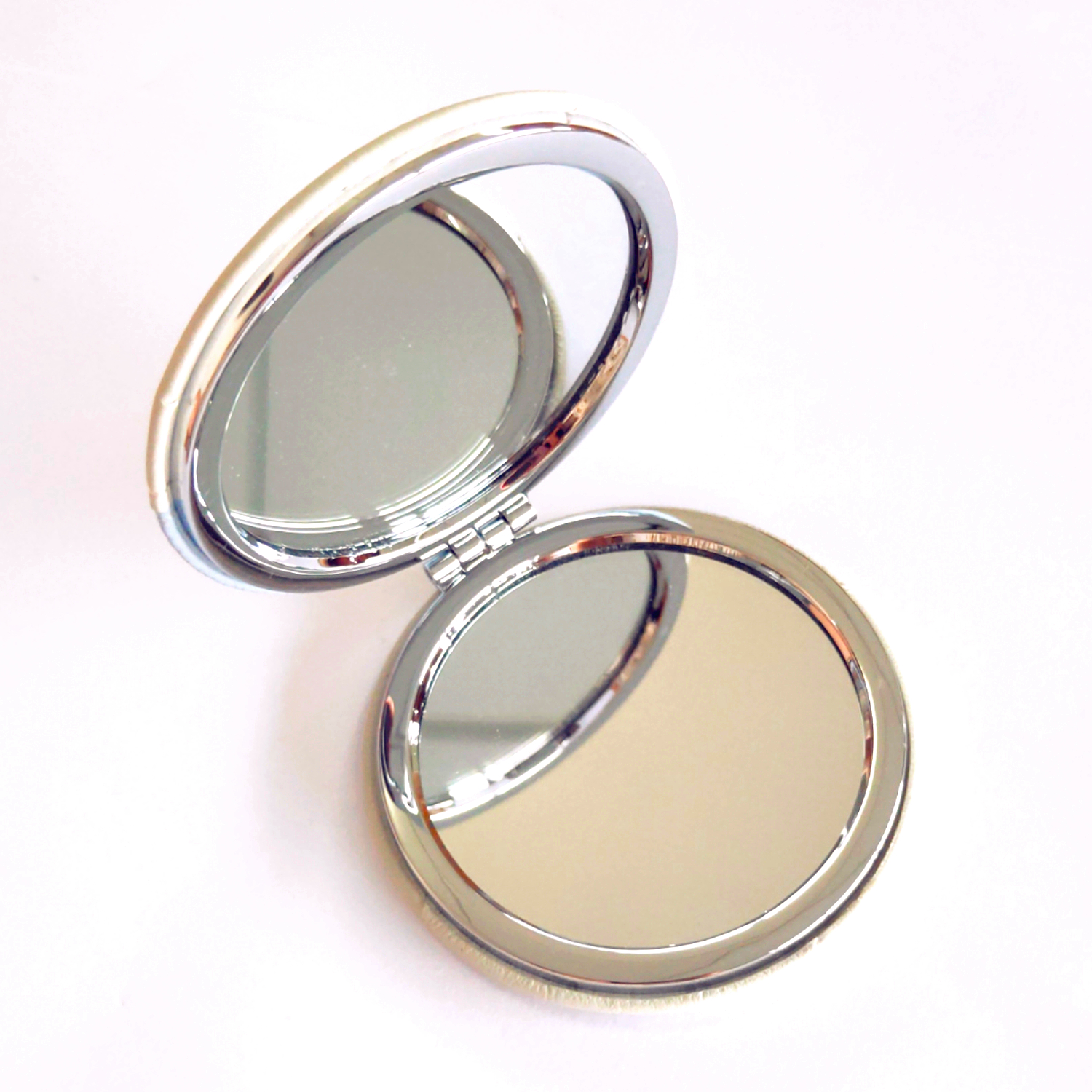 makeup mirror with epoxy resin deco, personalized PU pocket mirror with ...