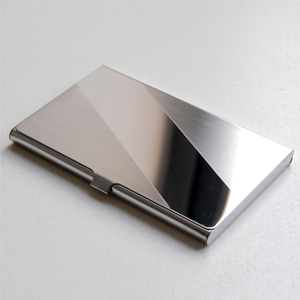 logo engraved business card holder featuring your initials