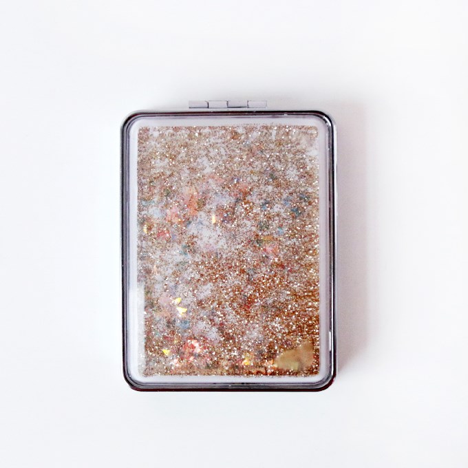 high quality pihone case makeup mirror with flute glitter kate spade