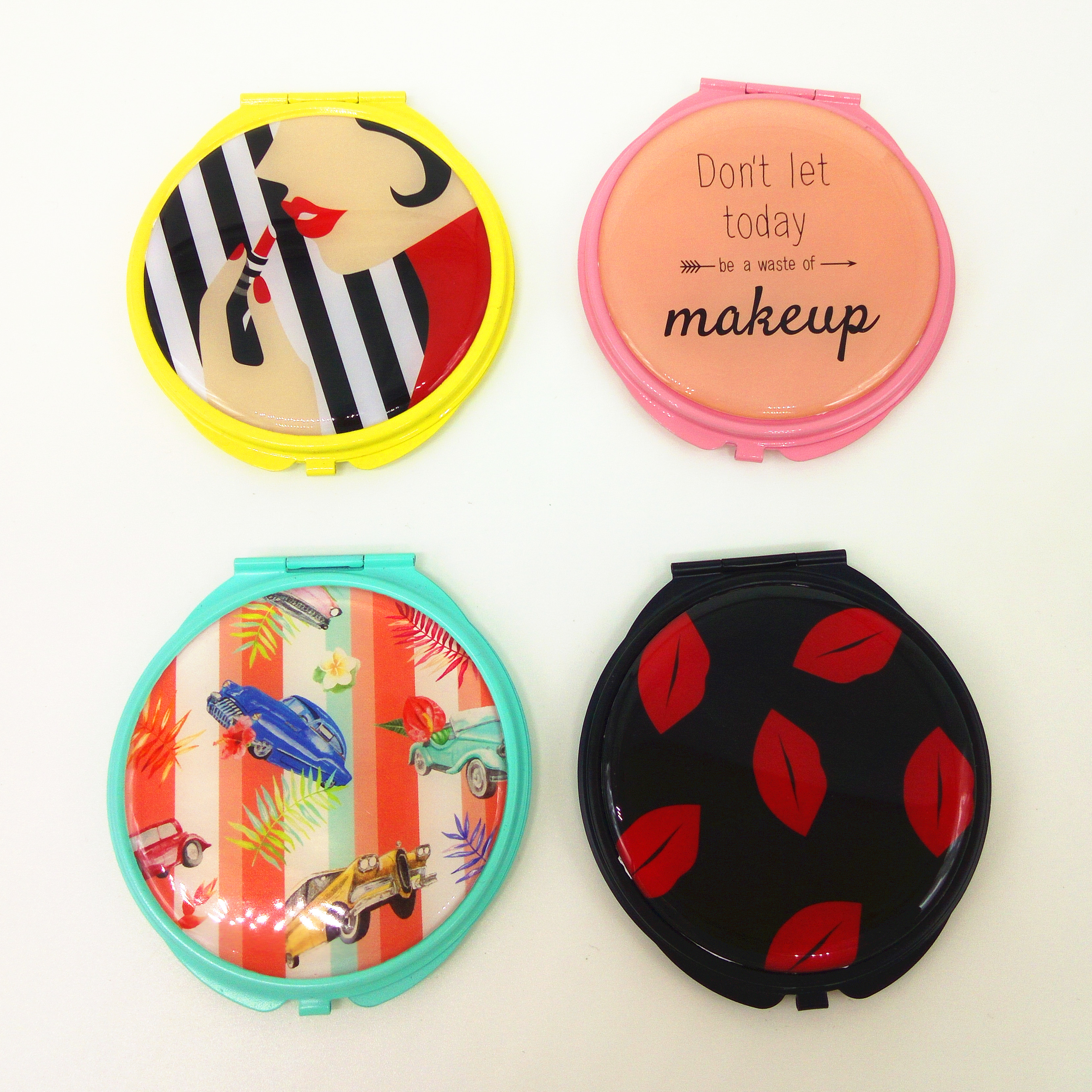 custom design flower favor compact mirror for nearsight makeup