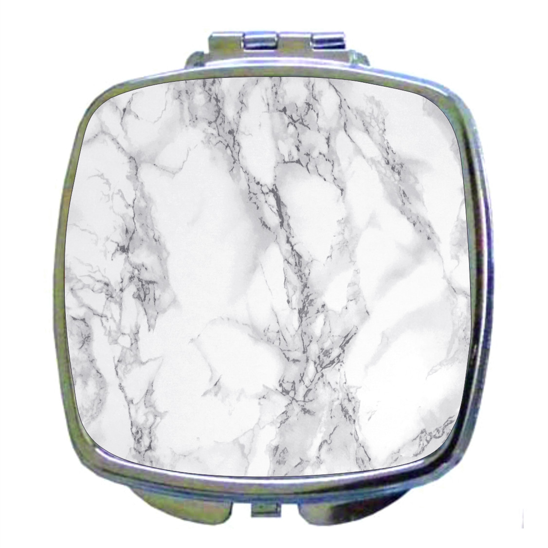 Artificial zebra design compact mirror with magnification for handbag