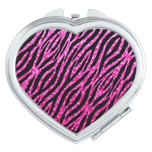glitter zebra compact mirror for zoo animal protective souvenir 