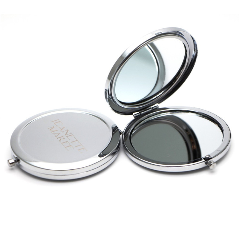 glossy silver makeup mirror for custom design diy laser engraving icon on covers 