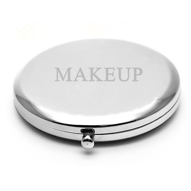 glossy silver makeup mirror for custom design diy laser engraving icon on covers 