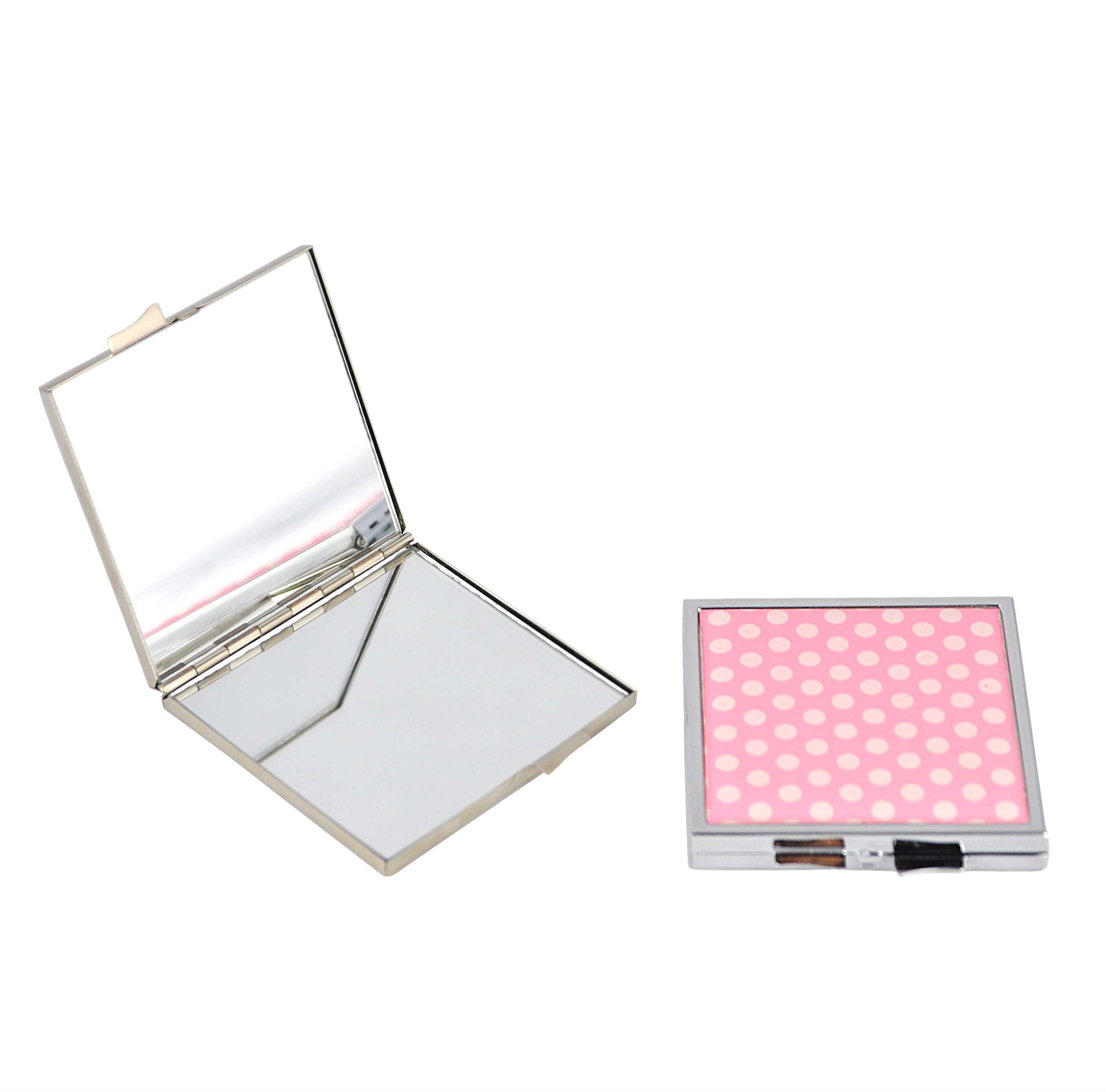 square shaped makeup mirror with printed logo gift for friend