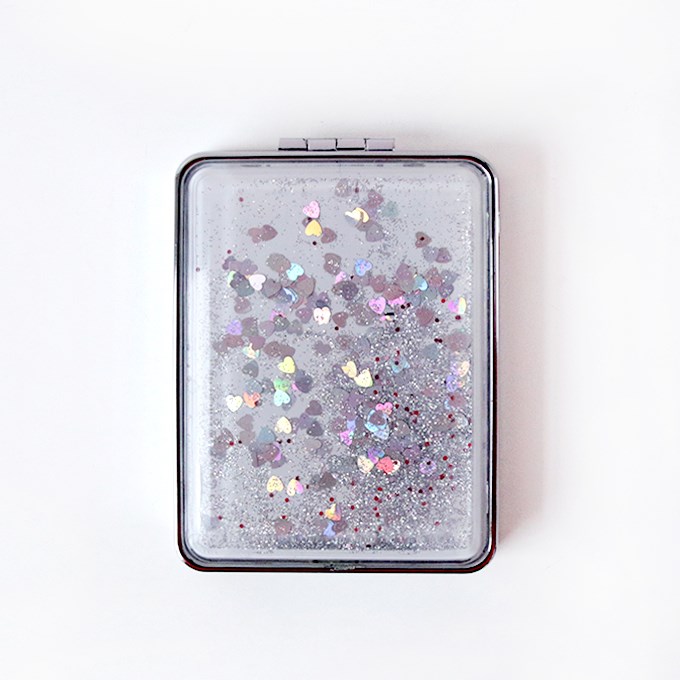 high quality pihone case makeup mirror with flute glitter kate spade