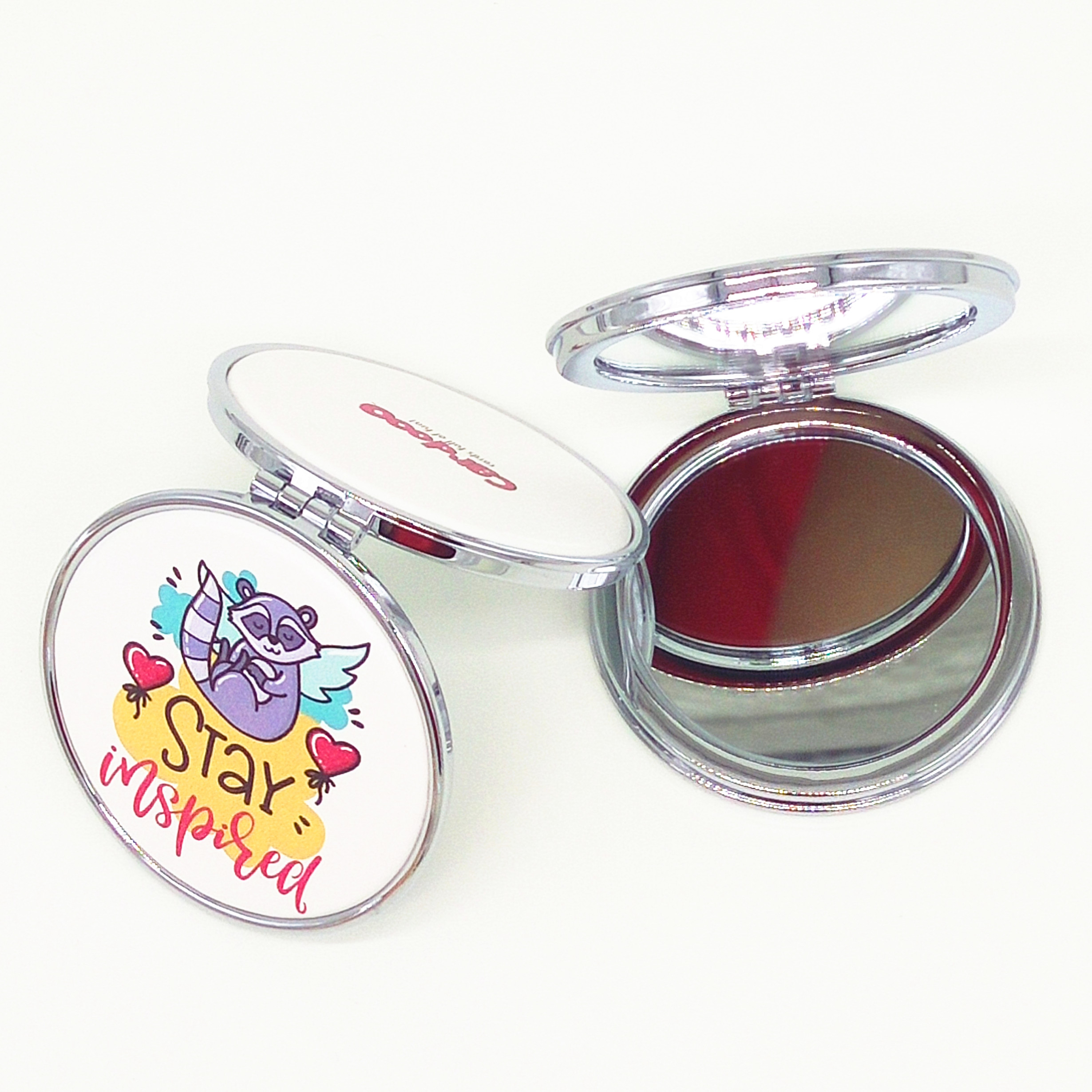perfect compact mirror for gift bags with printed PU leather for craft