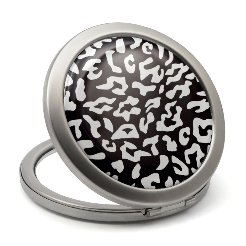 nearsight makep cosmetics mirror with wild Leopard print clear epoxy resin finished