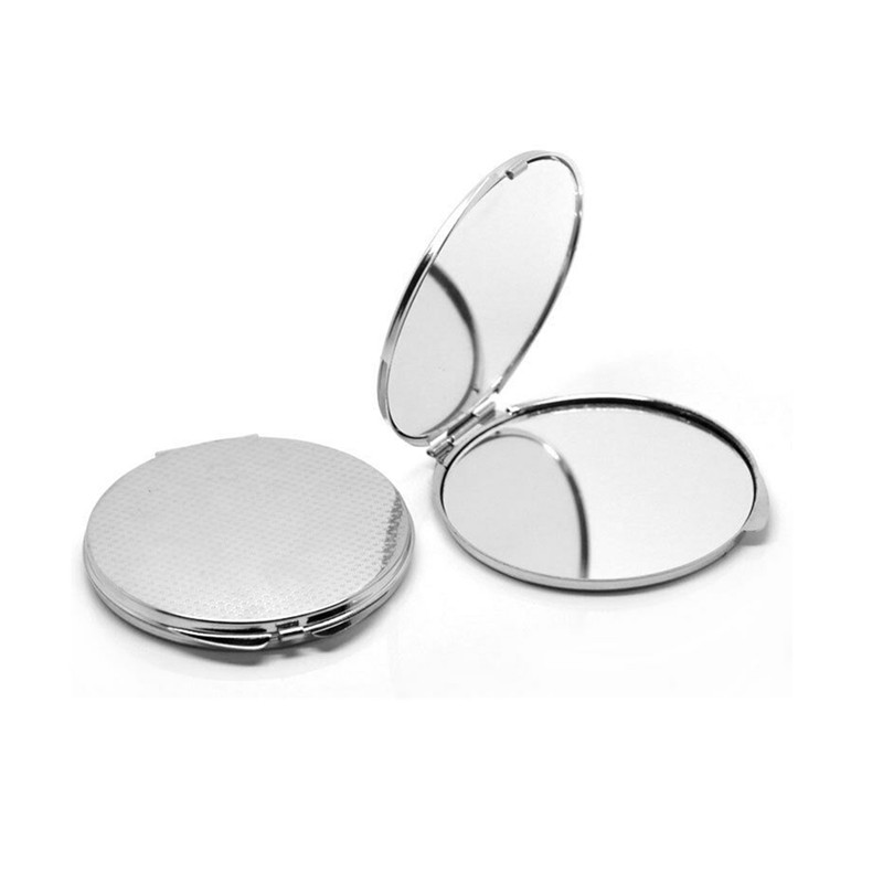 rounded compact mirror for custom design diy engraved icon on covers 