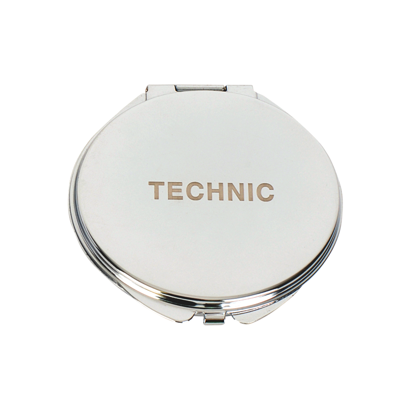 laser logo compact mirror with custom made engraved design for poorsight makeup