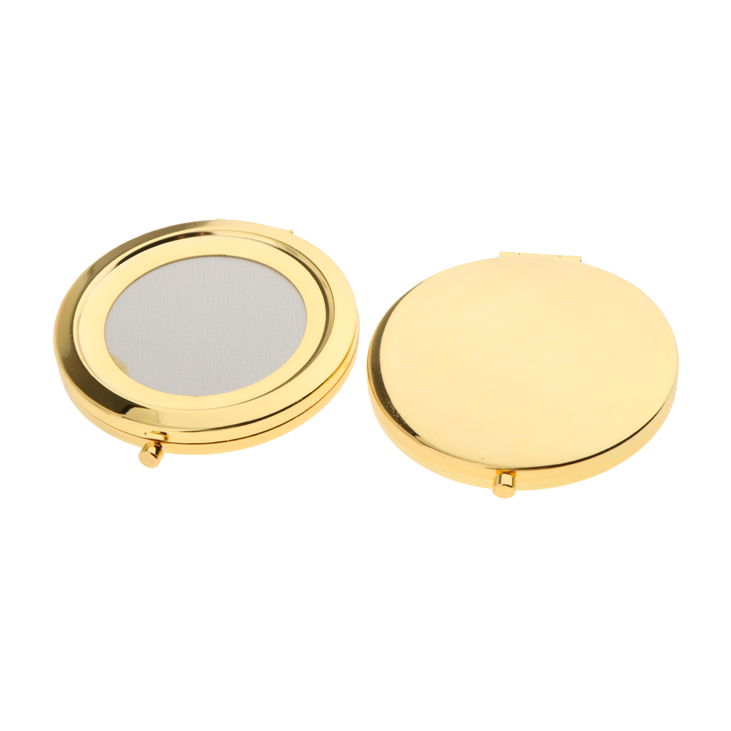24K gold plated compact mirror for custom design epoxy resin and PU leather decorative