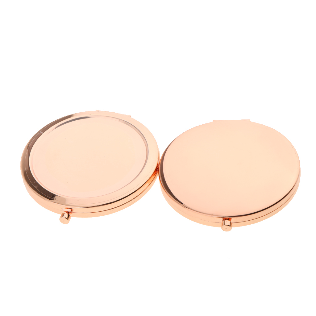 24K gold plated compact mirror for custom design epoxy resin and PU leather decorative