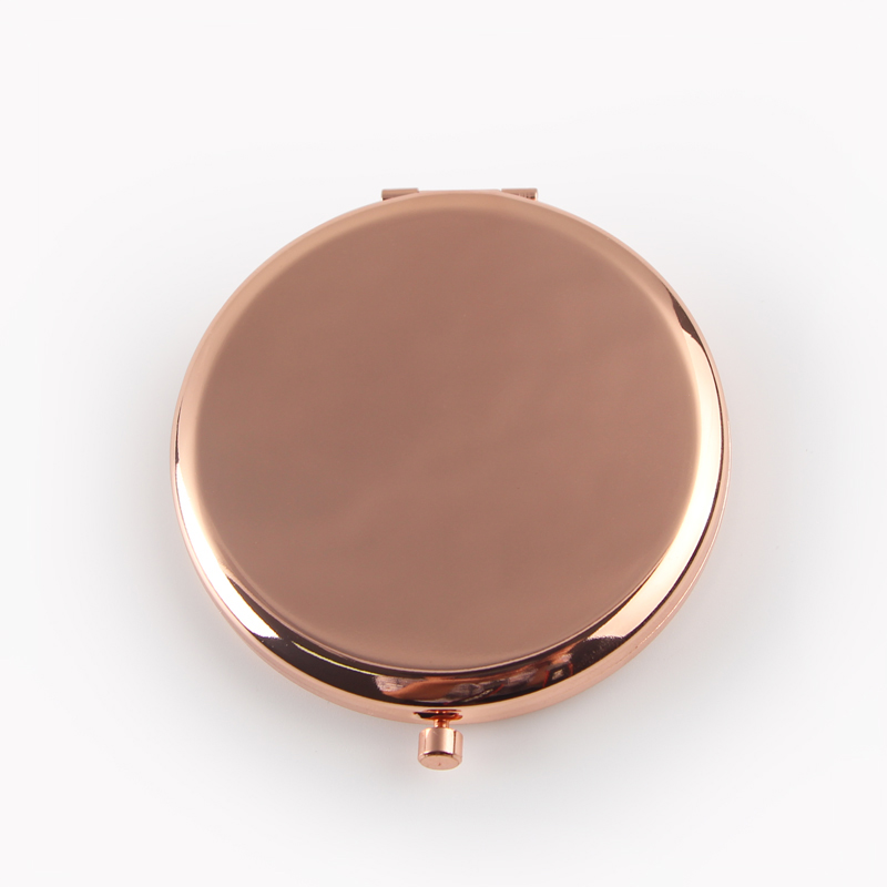 flat rose gold makeup mirror for custom design embossed logo